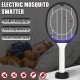 USB Rechargeable Electric Mosquito Flying Swatter Bug Zapper Killer Multifunctional Pest Remover Tool 2In1 Mosquito Killing Lamp