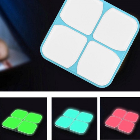 USB Rechargeable Touch Sensor Colorful LED Clover Night Light Wireless Charger for Iphone Android