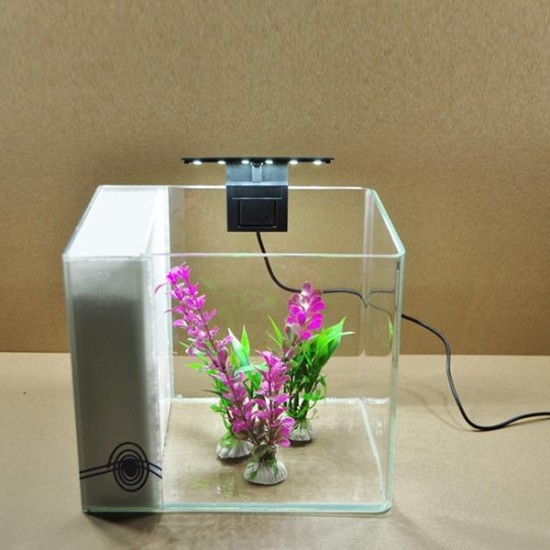 Ultra-thin 5W 12 LED Aquarium Light Clip on Plant Grow Fish Tank Lamp AC220V