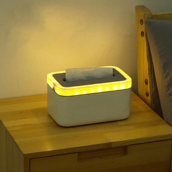 Waterproof Tissue Holder Bathroom Napkin Dispenser Tissue Box with Night Lights