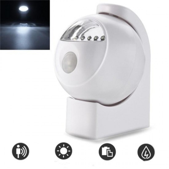 Wireless 5 LED PIR Motion Sensor Light Control Battery Powered Night Light Wall Cabinet Lamp