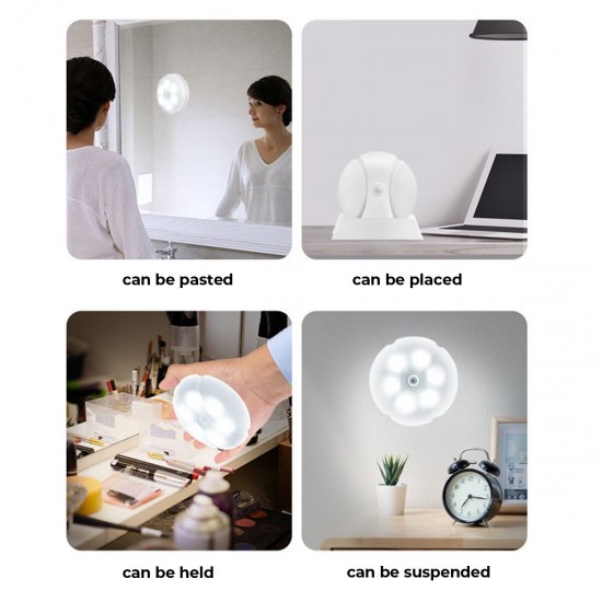 Wireless Recharge PIR Motion Sensor Night Light Lamp Wall Wardrobe Dimmable