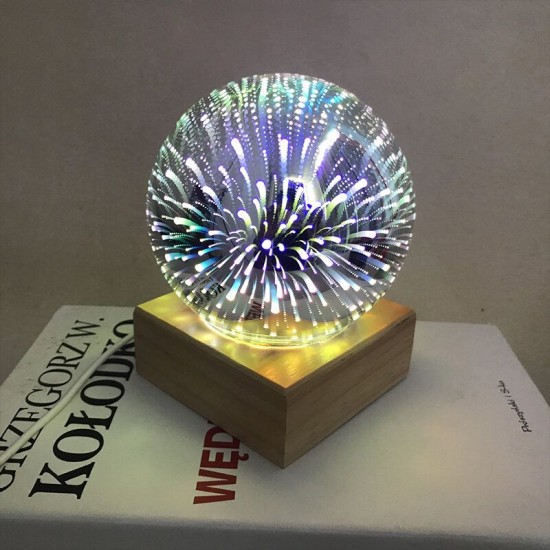 Wood Colorful 3D Magic Ball Projection Lamp Usb Power Night Light For Christmas Decorations Lights Xmas Gift Wood Colorful 3D Magic Ball Projection Lamp Usb Power Night Light For Christmas Decorations Lights Xmas Gift