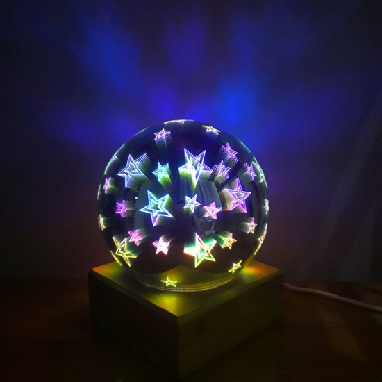 Wood Colorful 3D Magic Ball Projection Lamp Usb Power Night Light For Christmas Decorations Lights Xmas Gift Wood Colorful 3D Magic Ball Projection Lamp Usb Power Night Light For Christmas Decorations Lights Xmas Gift