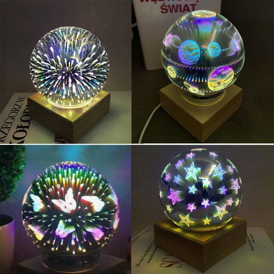Wood Colorful 3D Magic Ball Projection Lamp Usb Power Night Light For Christmas Decorations Lights Xmas Gift Wood Colorful 3D Magic Ball Projection Lamp Usb Power Night Light For Christmas Decorations Lights Xmas Gift