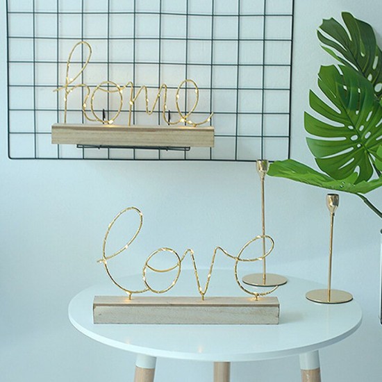 Wood Mini LED Night Light Home Love Desktop Letter Lamp Home Party Decor Wood Mini LED Night Light Home Love Desktop Letter Lamp Home Party Decor