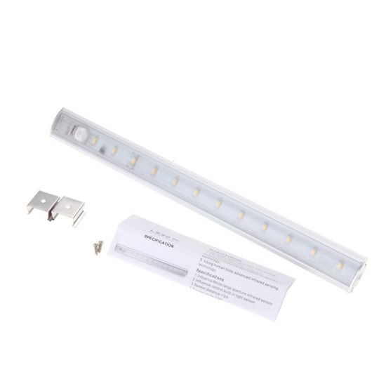 30CM 1.2W PIR Motion Sensor LED Cabinet Closet Rigid Light for Kitchen Wardrobe Cupboard DC6V