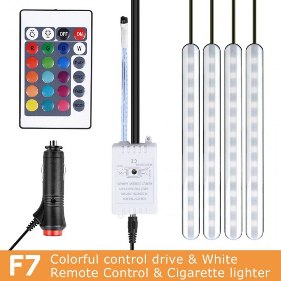 DC12V 10W Car Atmosphere Light USB Colorful Music Voice Control LED Rigid Strip Lamp + Remote Control