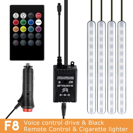 DC12V 10W Car Atmosphere Light USB Colorful Music Voice Control LED Rigid Strip Lamp + Remote Control