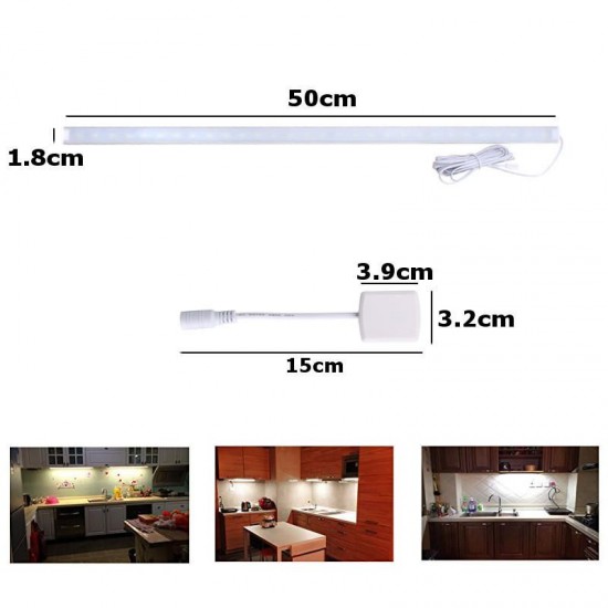 DC12V 4PCS 50CM SMD5730 Kitchen Under Cabinet Counter LED Rigid Strip Light Showcase Fixture