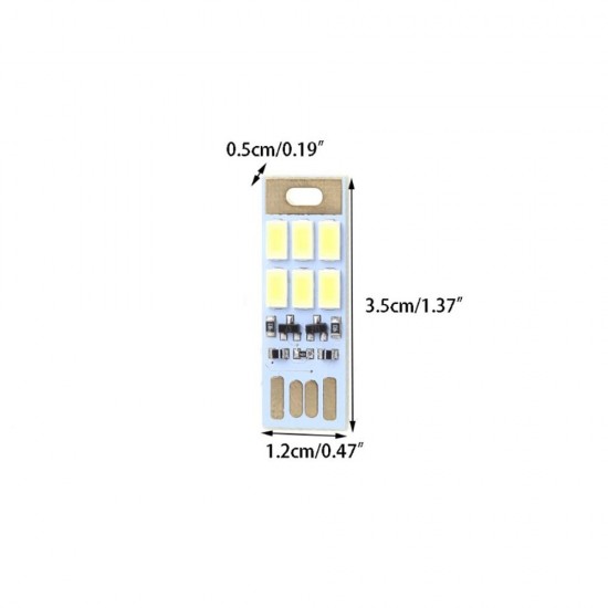 Portable USB Power 1W Light Sensitive Control 6 LED Rigid Strip Night Light Card Lamp DC5V