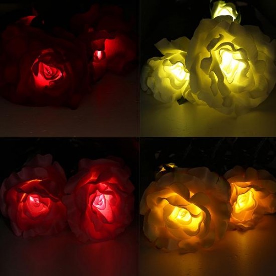 1 x Solar Power 3 LED Rose Flower Light Outdoor Garden Yard Lawn Decor