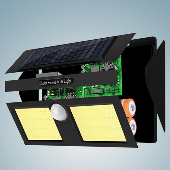 100 COB LED Solar Power Wall Light PIR Motion Sensor Garden Security Outdoor Yard