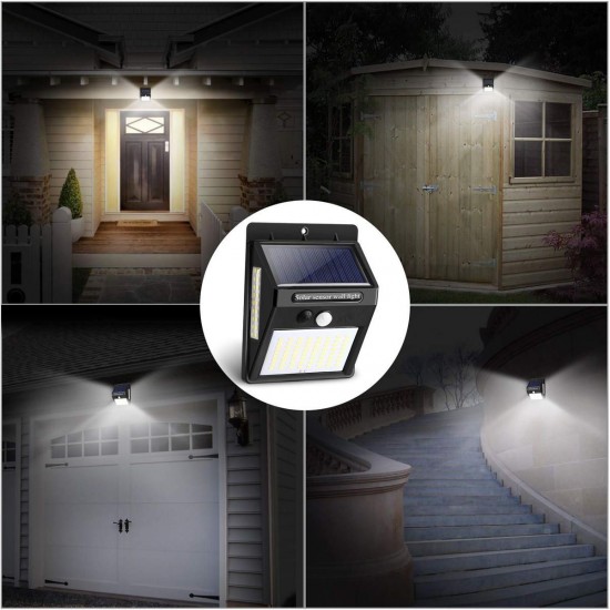 100 LED Solar Light PIR Motion Sensor Safety Outdoor Garden Wall Light