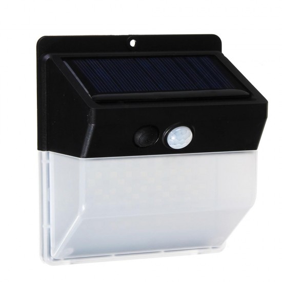 100 LED Solar PIR Motion Sensor Light Outdoor Garden Security Wall Lamp 3 Modes