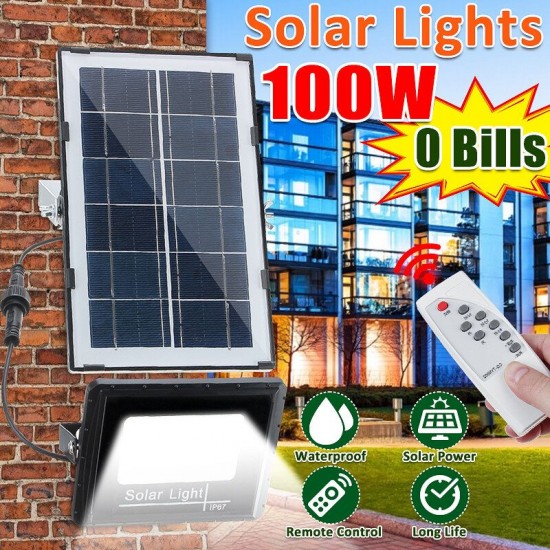10000LM LED Solar Panel Light Sensor Flood Light Lamp Outdoor Garden Spotlight