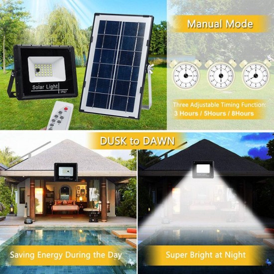 10000LM LED Solar Panel Light Sensor Flood Light Lamp Outdoor Garden Spotlight