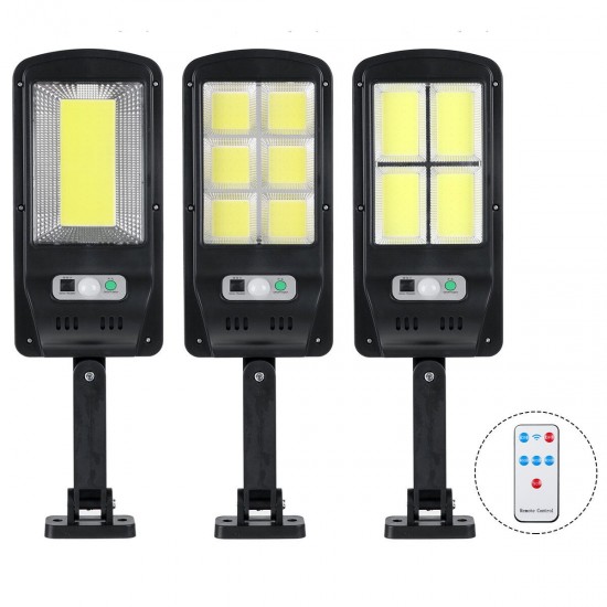 100/120/128 LED Solar Powered Motion Sensor Wall Light IP65 Rotatable Street Lamp+Remote