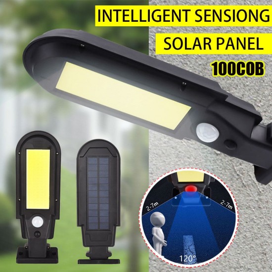 100COB Solar Powered Lamp Patio Security Panel Light Control PIR Motion Sensor