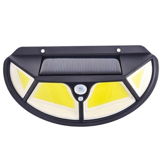 102SMD/122COB Four-sided PIR Motion Sensor LED Solar Lamp Waterproof 3 Modes Garden Wall Lamp