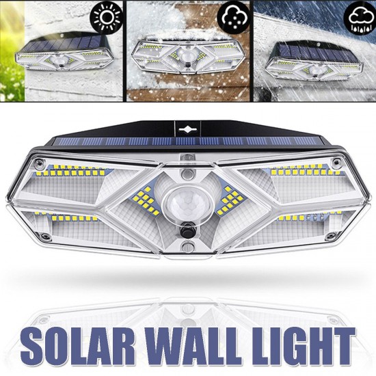 104 LED Solar Power Lights PIR Motion Sensor Wall Lamp Garden Security Outdoor