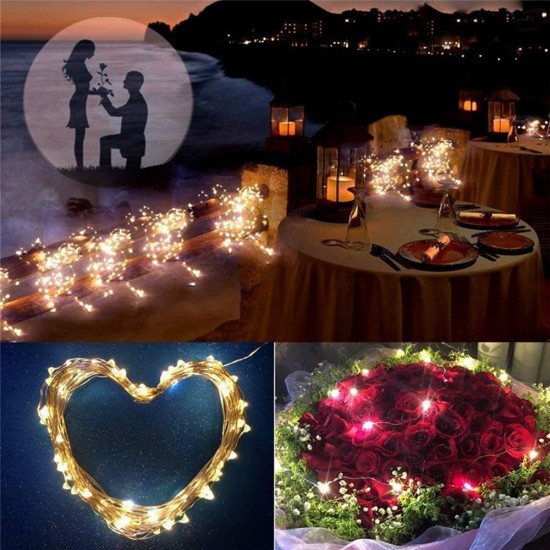 10M 100LED Solar Powered 2 Modes Fairy String Light Party Christmas Lamp Outdoor Garden Christmas Tree Decorations Lights