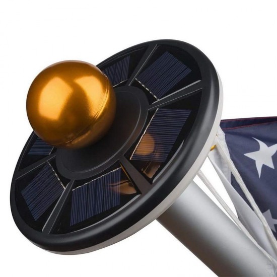 111 LED Flag Pole Solar Power Automatic Light Night Super Bright Flagpole Light