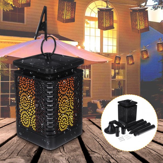 12 LED Waterproof Flickering Flame Lamp Solar Torch Light Yard Garden Lanterns