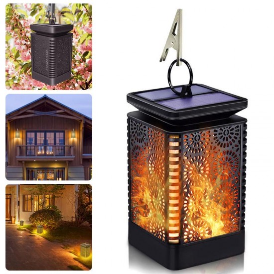 12 LED Waterproof Flickering Flame Lamp Solar Torch Light Yard Garden Lanterns