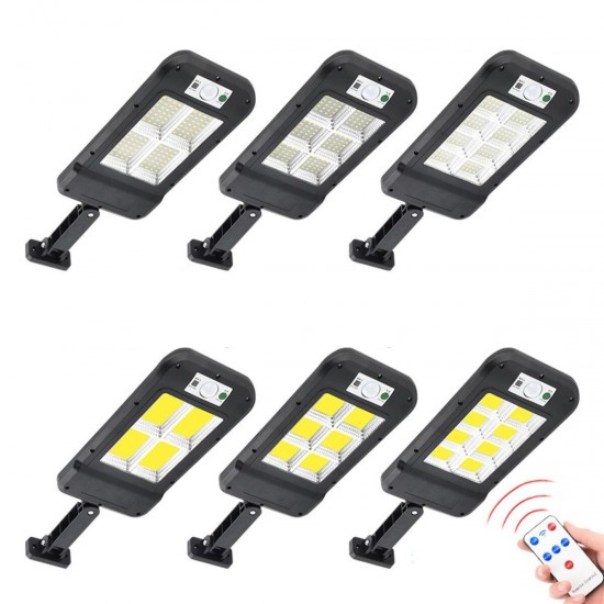 120/128/150/160 LED/COB Solar Street Light PIR Motion Sensor Security Wall Lamp IP67 With Pole