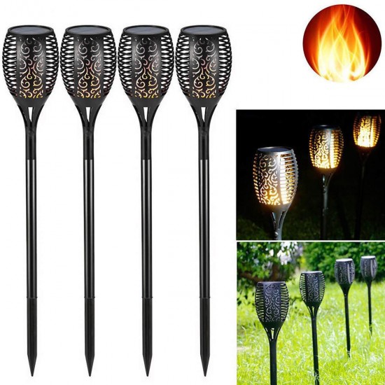 12/33/51/96LED Solar Light Outdoor Waterproof Flashing Flame Lawn Lamp for Garden Camping