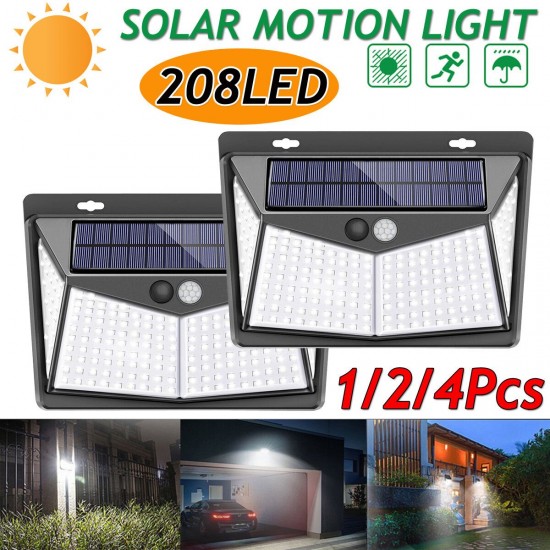 1/2/4X 208 LED Solar Power PIR Motion Sensor Wall Light Outdoor Garden Lamp Waterproof 1/2/4X 208 LED Solar Power PIR Motion Sensor Wall Light Outdoor Garden Lamp Waterproof