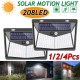 1/2/4X 208 LED Solar Power PIR Motion Sensor Wall Light Outdoor Garden Lamp Waterproof