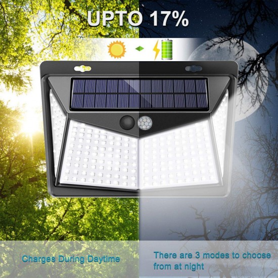 1/2/4X 208 LED Solar Power PIR Motion Sensor Wall Light Outdoor Garden Lamp Waterproof