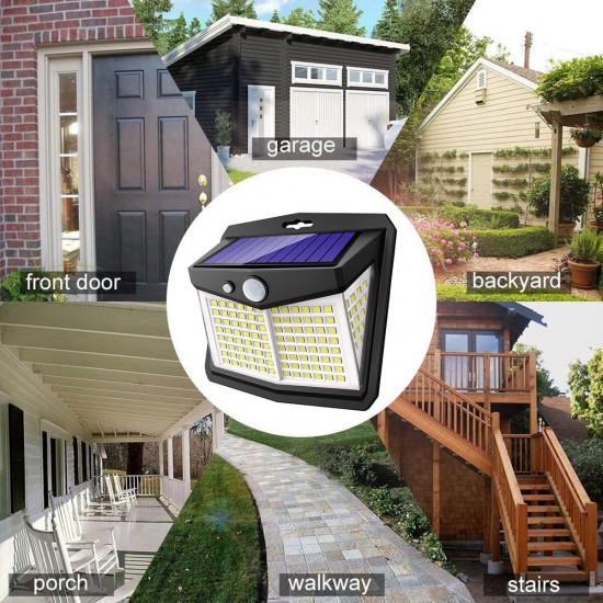 128LED Solar Light Infrared Motion Sensor Garden Security Wall Light 3 Modes 20Ft Sensing Distance Waterproof IP65