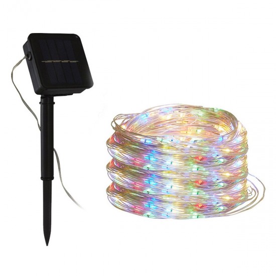 12M 100LED Solar String Light 8 Modes Waterproof Copper Wire Fairy Lamp Outdoor Garden Party Decor