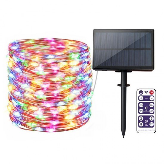 12M 22M Remote Control LED Solar String Light 8 Modes IP65 Waterproof Christmas Holiday Lamp Decor