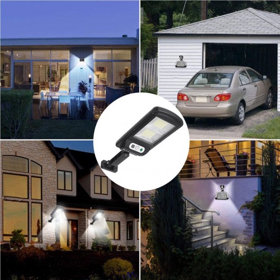 1/2Pcs 98LED Solar Street Wall Light PIR Motion Sensor Dimmable Light Outdoor Garden