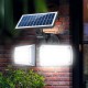 12W Adjustable Dual Head 80 COB Solar Wall Light Outdoor LED Radar Sensor Waterproof Security Landscape Lamp