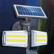 12W Adjustable Dual Head 80 COB Solar Wall Light Outdoor LED Radar Sensor Waterproof Security Landscape Lamp
