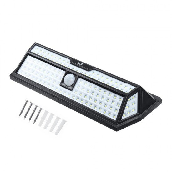 132 LED Solar Wall Light 4 Side Motion Sensor IP65 Outdoor Yard Garden LED Lamp