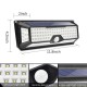 136 LED Four-sided Solar Garden Light Body PIR Motion Sensor Lamp 3400mAh Yard