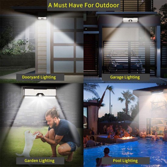 136 LED Four-sided Solar Garden Light Body PIR Motion Sensor Lamp 3400mAh Yard 136 LED Four-sided Solar Garden Light Body PIR Motion Sensor Lamp 3400mAh Yard