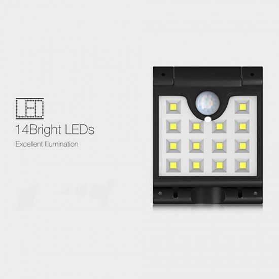 14 LED Solar Induction Folding Wall Lamp PIR Motion Sensor Wall Light Waterproof Solar Powered Sunlight for Garden Decoration 14 LED Solar Induction Folding Wall Lamp PIR Motion Sensor Wall Light Waterproof Solar Powered Sunlight for Garden Decoration