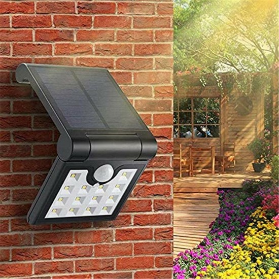 14 LED Solar Induction Folding Wall Lamp PIR Motion Sensor Wall Light Waterproof Solar Powered Sunlight for Garden Decoration