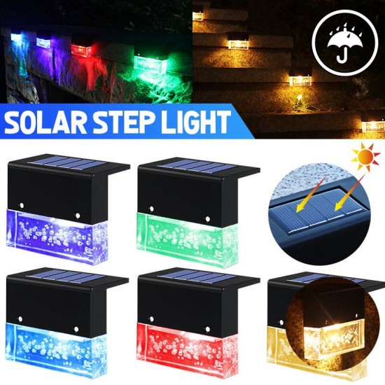 1/4Pcs Solar LED Deck Lights Outdoor Garden Pathway Stairs Step Fence Lamps Waterproof for Courtyard Park Balcony