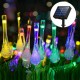 16.4FT 5M 20LED Solar Outdoor String Light Two Modes Water Drop Fairy Lamp Garden Christmas Decoration
