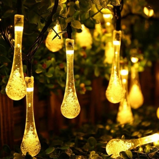 16.4FT 5M 20LED Solar Outdoor String Light Two Modes Water Drop Fairy Lamp Garden Christmas Decoration 16.4FT 5M 20LED Solar Outdoor String Light Two Modes Water Drop Fairy Lamp Garden Christmas Decoration