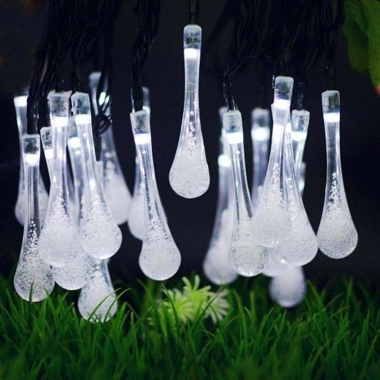 16.4FT 5M 20LED Solar Outdoor String Light Two Modes Water Drop Fairy Lamp Garden Christmas Decoration 16.4FT 5M 20LED Solar Outdoor String Light Two Modes Water Drop Fairy Lamp Garden Christmas Decoration