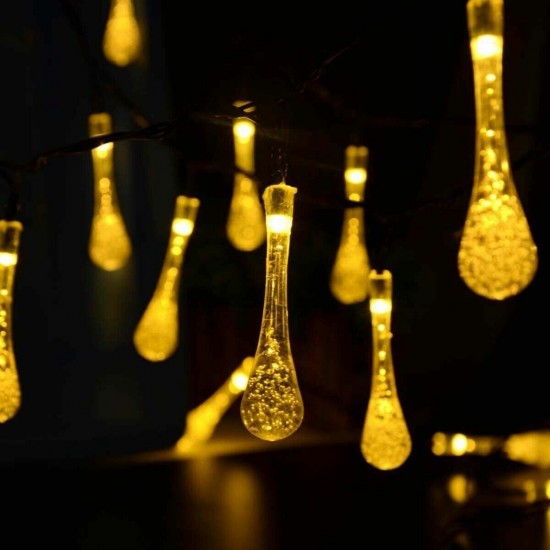 16.4FT 5M 20LED Solar Outdoor String Light Two Modes Water Drop Fairy Lamp Garden Christmas Decoration 16.4FT 5M 20LED Solar Outdoor String Light Two Modes Water Drop Fairy Lamp Garden Christmas Decoration